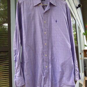 Ralph Lauren Mens Purple Long Sleeved Dress Shirt Size 15-33 Very Good